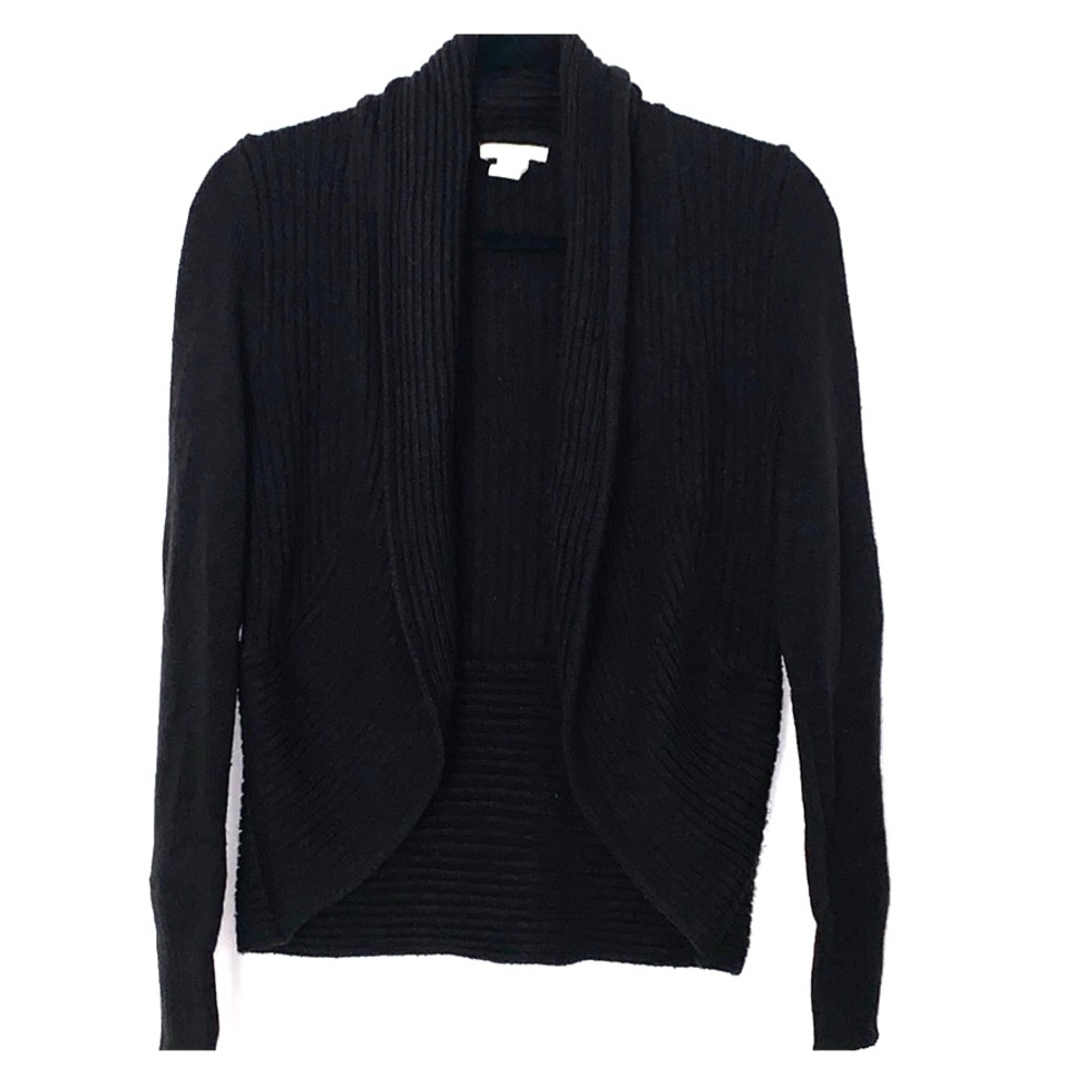 H&M Black Ribbed open cardigan